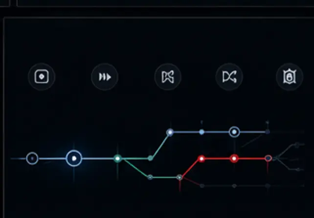 Deterministic replay branch graph